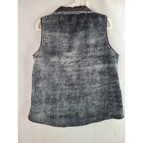 Thyme and Honey Women's (M) Black Quilted & Gray Fleece Reversible Full Zip Vest - Picture 9 of 12